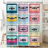 Vintage Cassette Tape Shower Curtain Music Lover Bathroom Decor Retro Aesthetic Washable Waterproof Home Decor