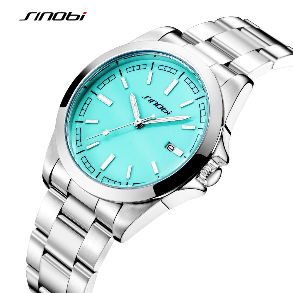 SINOBI Original Design Men's Watches Top Luxury Brand Man's Quartz Wristwatches Best Gifts Clock for Male Stainless Steel Watch
