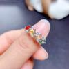 Verstellbarer offener Ring Imitation Natur-Turmal Stapelring für Damen Mädchen Modeschmuck Geschenk