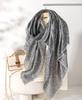 Inner Mongolia Cashmere Jacquard Shawl with Scottish Thistle - Thin Scarf for Autumn/Winter