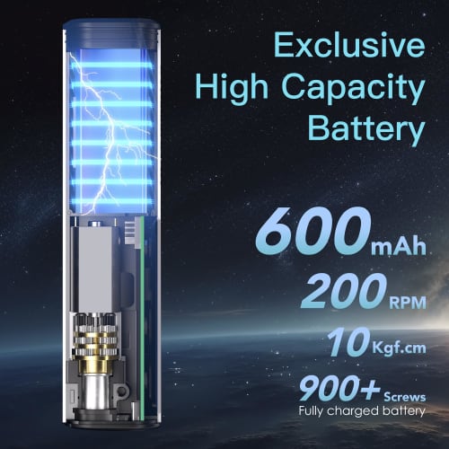 ARROWMAX 7.4V Mini Electric Screwdriver, Precision Electric Screwdriver with 60-in-1 Magnetic Bits, Smart Motion Control, Max 3 N.m, 5 Torque Modes, R