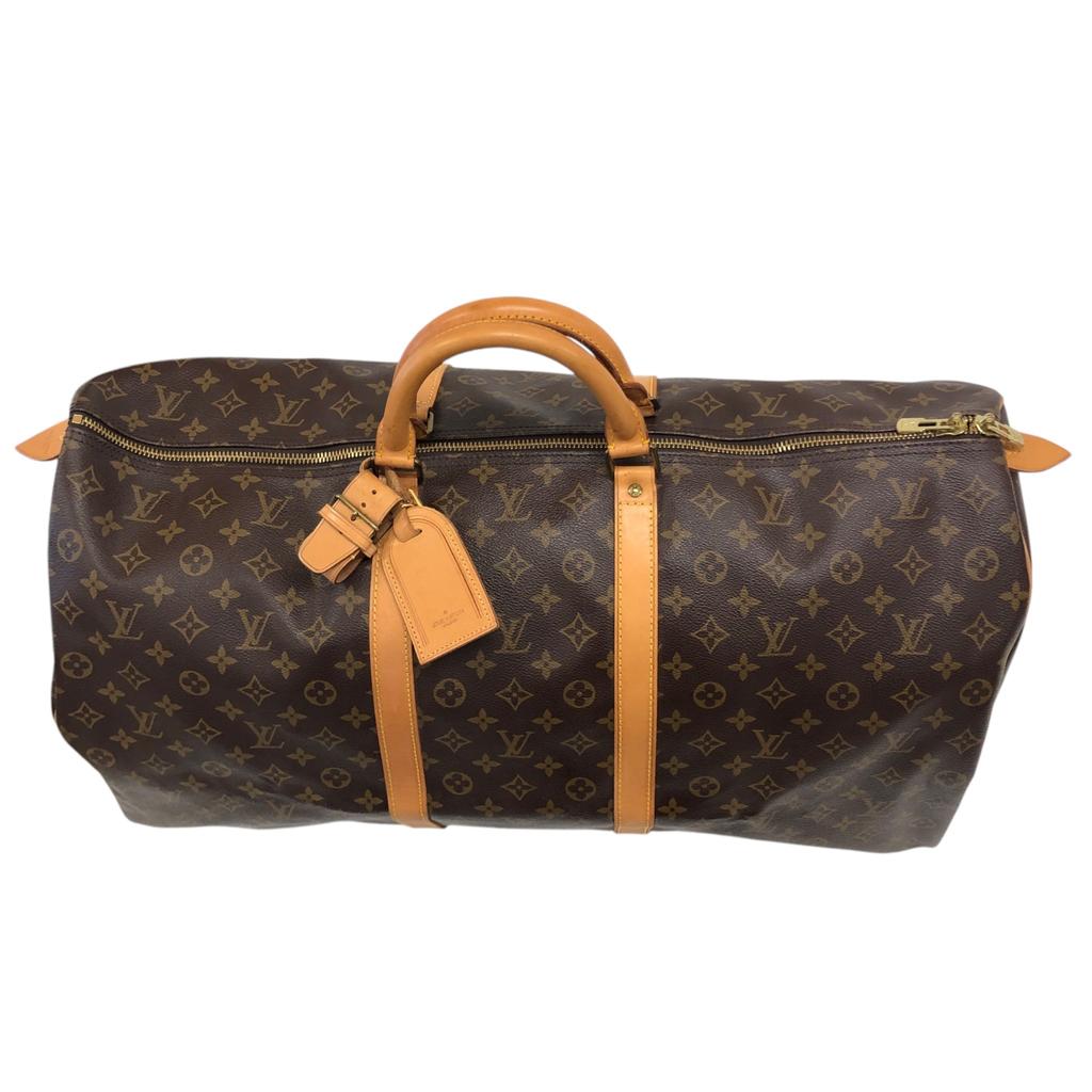 Used Louis Vuitton Monogram Keepall 60 M41422 Boston Bag Canvas Brown Authentic 13130