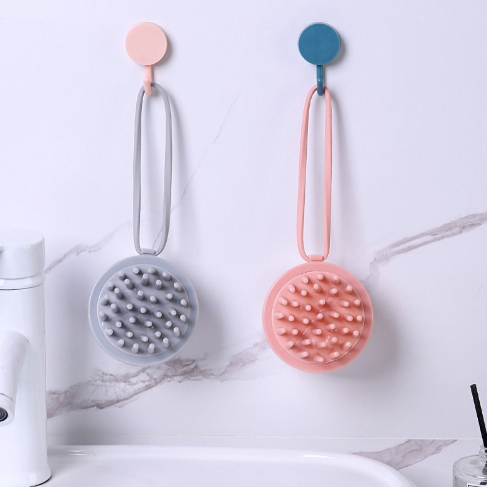 

Soft Silicone Hair Washing Comb Press Out SPA Massage Brush Head Scalp Massage Brush Domestic розовый