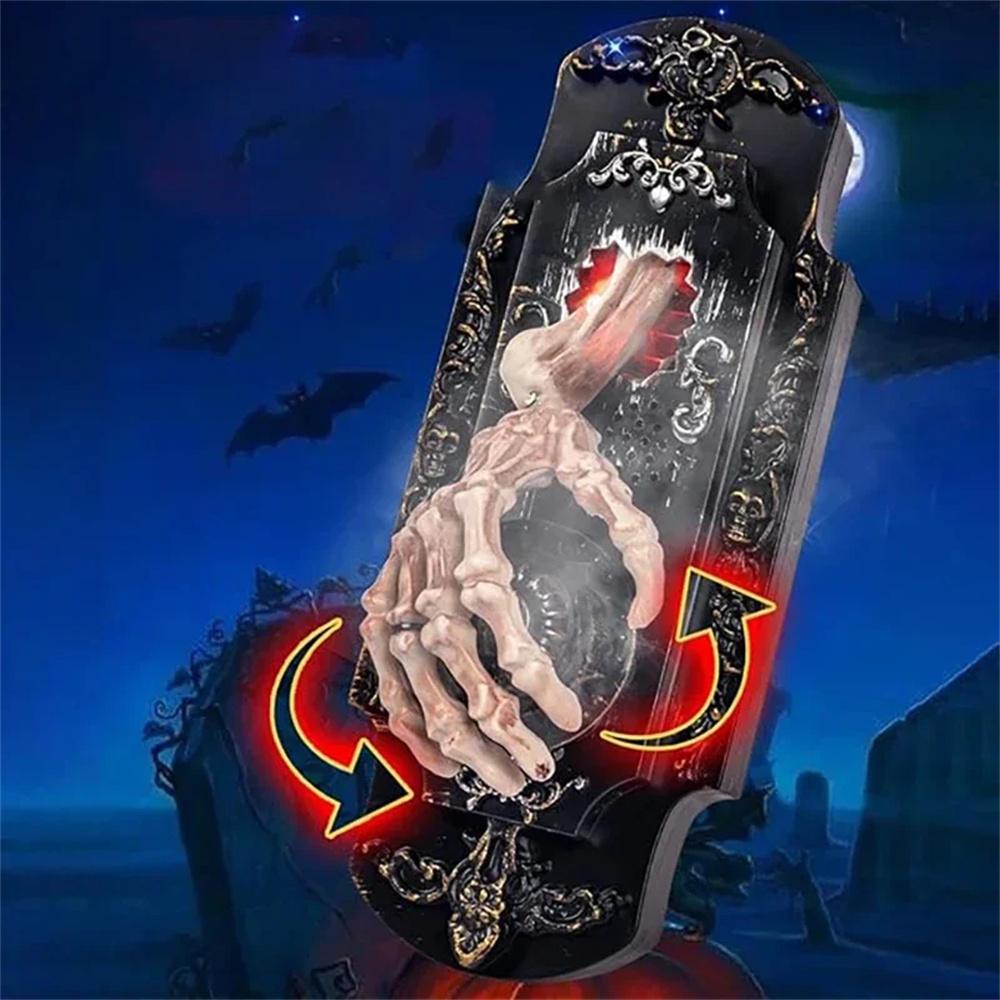 1× Skeleton Hand Shape Halloween Funny Spray Doorbell For Halloween Decoration