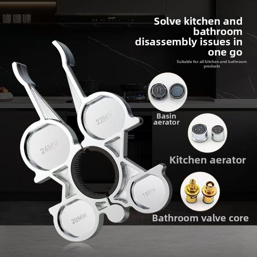 12 In 1 Zinc Alloy Faucet Aerator Removal Tool for Kitchen Bathroom Sink Repair Compatible with 16 To 24mm Sizes