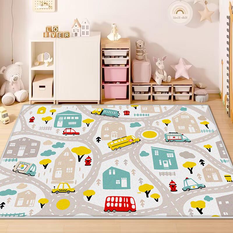 Cartoon Transportation Carpet Living Room Large Area Rug Bedroom Easy To Store Children Game Room Carpets Soft Play Floor Mats