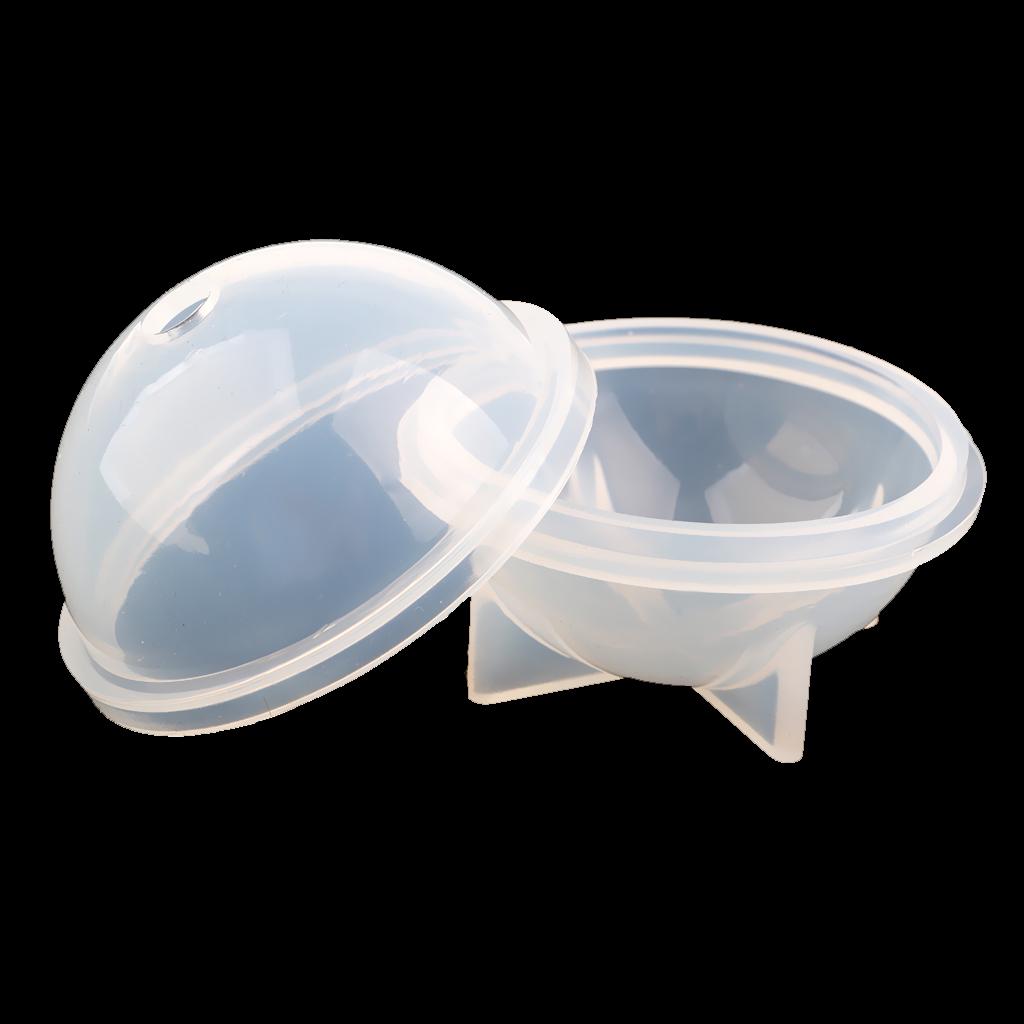 2 stykker kulekuleform silikonform for harpiksstøping 50 mm 60 mm