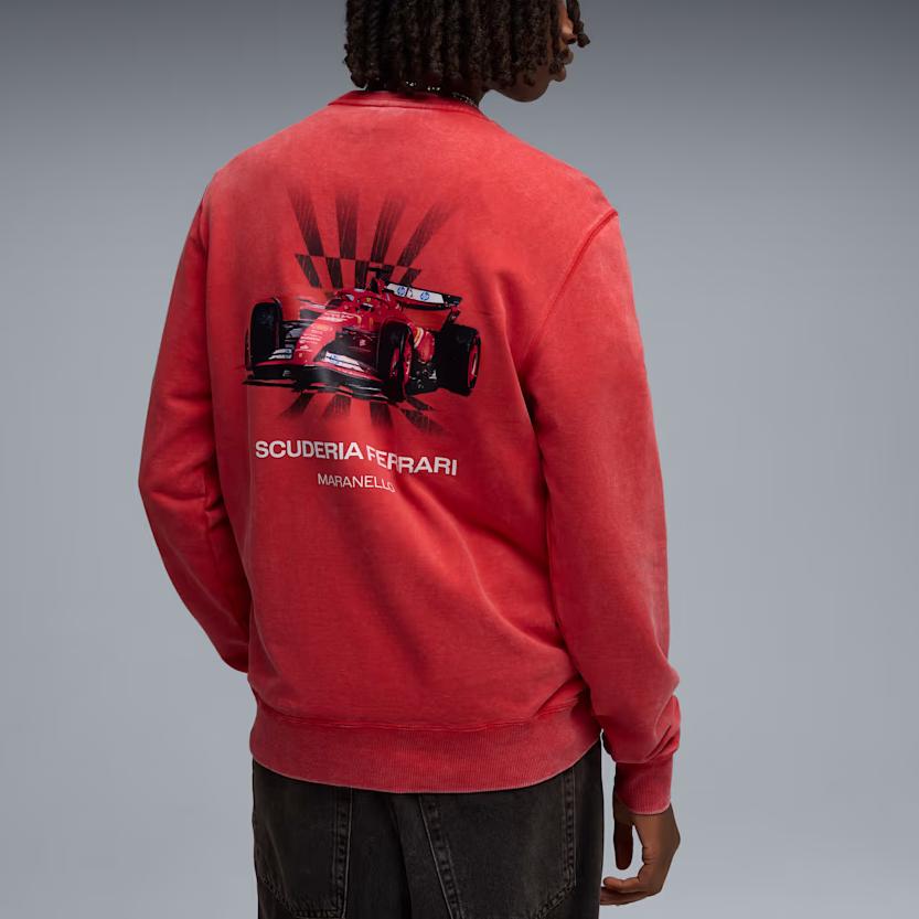 Puma X Scuderia Ferrari Comfortable Minimalist Crew Neck Pullover Long Sleeve Sweatshirt Men Sweatshirt 63531602