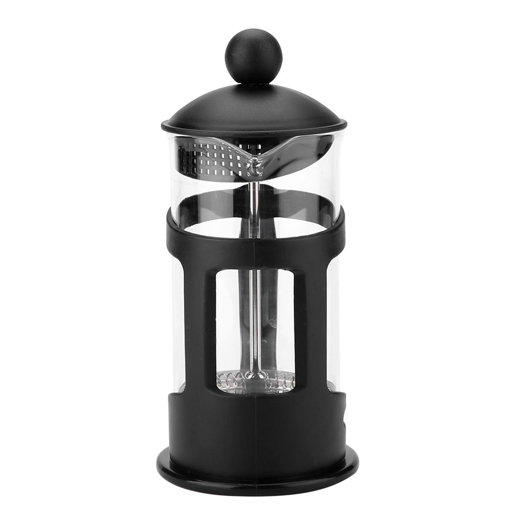 Portable Stainless Steel Glass Cafetiere French Press Maker Home Office Tea Coffee Pot(600mL)
