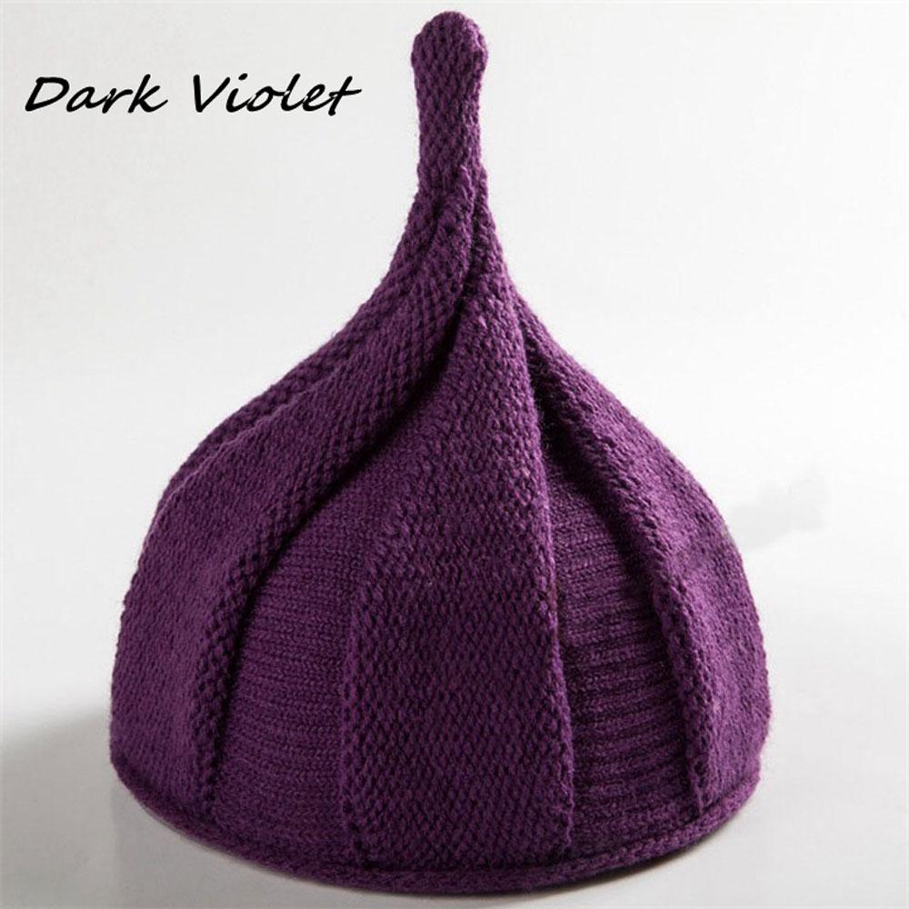 Funny Warm Winter Beanie Knitted Wool Windmill Caps Twisted Flower Pointed Hats