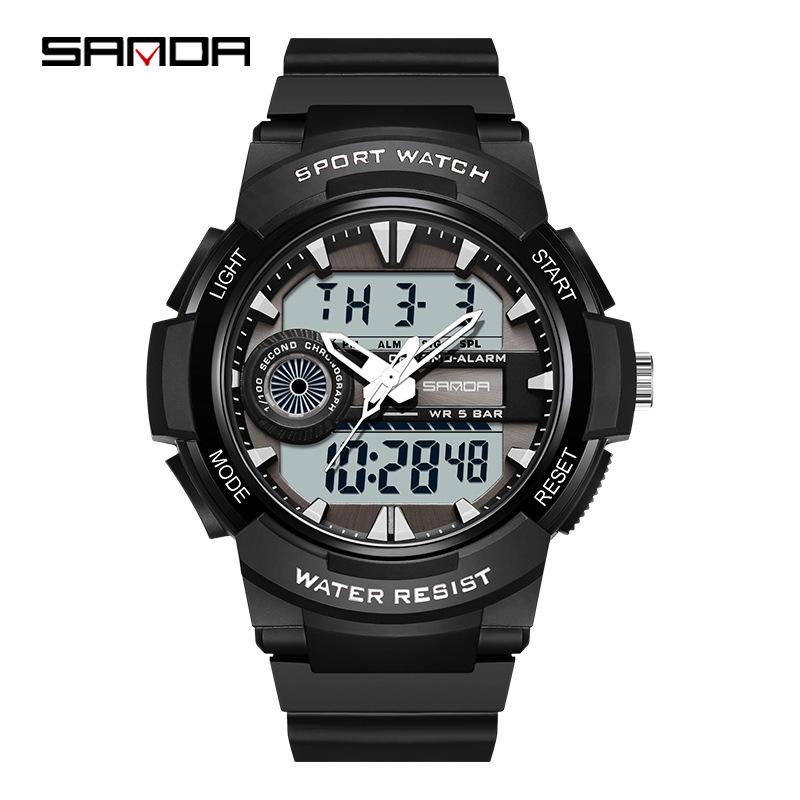 Sanda Luminous Waterproof Men's Sports Wristwatch - Korean Style for Teenagers and Students