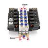 2 - 5 Row Pneumatic 5 Way Double Solenoid Valve Block 4V220-08 Plate With Fitting Manifold 12V DC 24V AC 110V 220V 5/2 24VDC