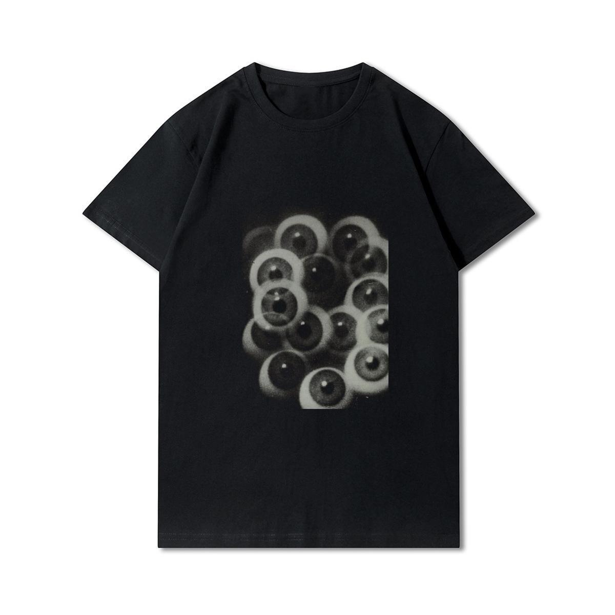 

Плюс размер S-5XL, уличная мужская футболка в стиле хип-хоп, футболка с принтом глаз в стиле Харадзюку, хлопковая повседневная футболка, летние топы с короткими рукавами, футболки M