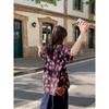 Flower Printing Women's Shirts Vacation Style Casual Short Sleeved Bloues Summer New Versatile Ladies Clothing