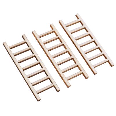 3Pcs Mini Holz Leiter Figuren Handwerk Garten Geschenk Diy Ornament Garten Dekoration