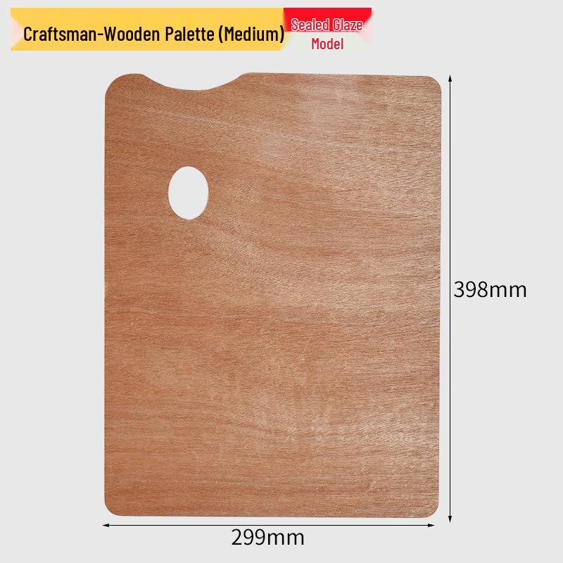 Oval Wooden Painting Palette with Handle - Irregular Shape for Oil and Acrylic