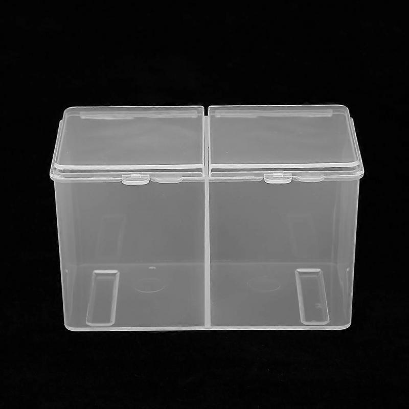 2 Grids Cotton Pads Swabs Container Nail Polish Glitter Powder Organizer Storage Box