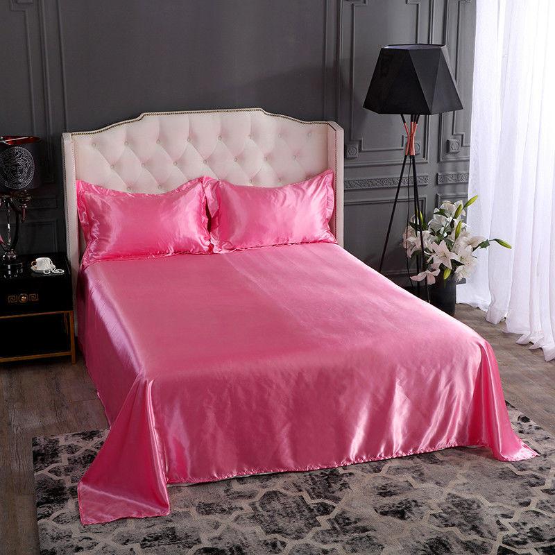 High End Satin Sheets, Soft And Comfortable Solid Color Sheets, Luxurious Single And Twin Bed Sheets