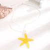 Jelly Color Blue Resin Large Starfish Pendant Necklaces for Women Ladies Romantic Holiday Island Style Necklaces Jewelry Gifts