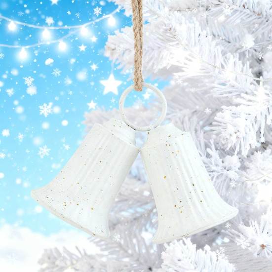 Christmas Bell Decoration Vintage Metal Jingle Bells Christmas Tree Hanging Ornaments for Door Wall Window Indoor Outdoor Decor