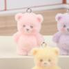 Pink Flocked Resin Bear Charm for Keychain, Bag, Earrings, Necklace
