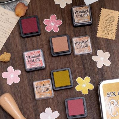 6 Peças Planejador Estudantil Carimbo Auto-tinta Artesanal Conjunto de Almofadas de Tinta Coloridas Multicor Acessórios Escolares Material de Papelaria