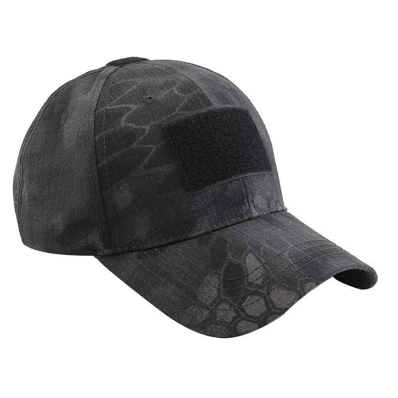 Camouflage Tactical Sunshade Hat: Python Pattern, All-Season Climbing & Training Cap with Velcro.