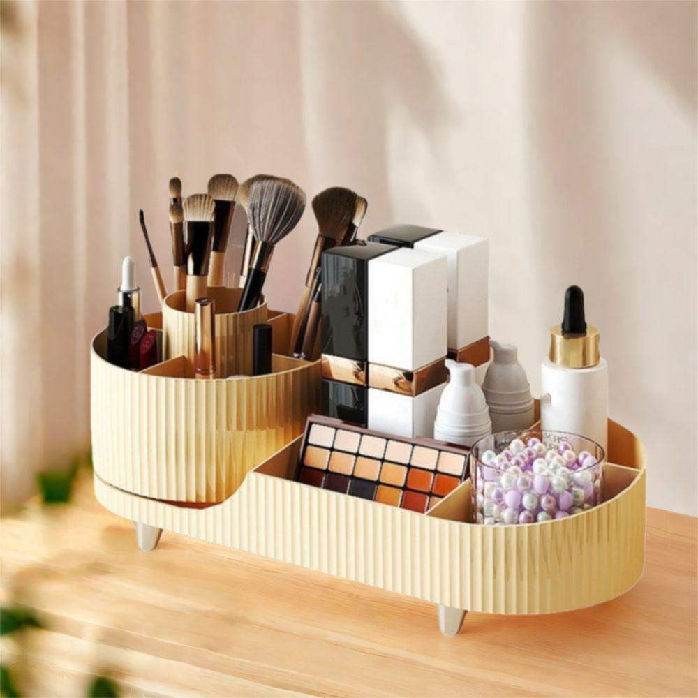 

Plastic Cosmetic Display Case Anti-slip Makeup Organizer Bathroom розовый