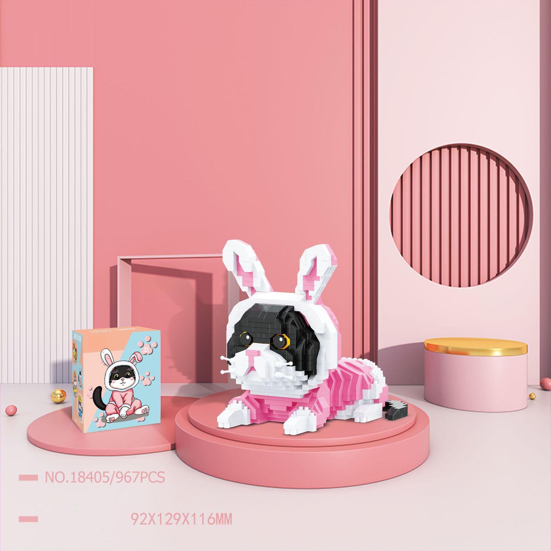 

Милый мультяшный микро-алмазный блок Кот Король Кролик Платье Строительный блок Конструкция Наноблоки Образовательные игрушки Для детей Подарок