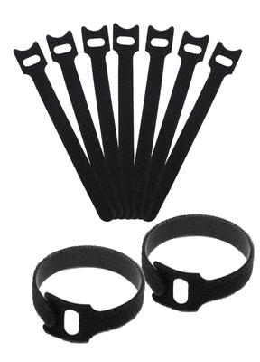 AP LAB Reusable Cable Ties, Velcro, Cable Bands, Cable Ties [Connect Bands To Extend Cable Lengths], 100-Pack, 12 X 200mm (Black)