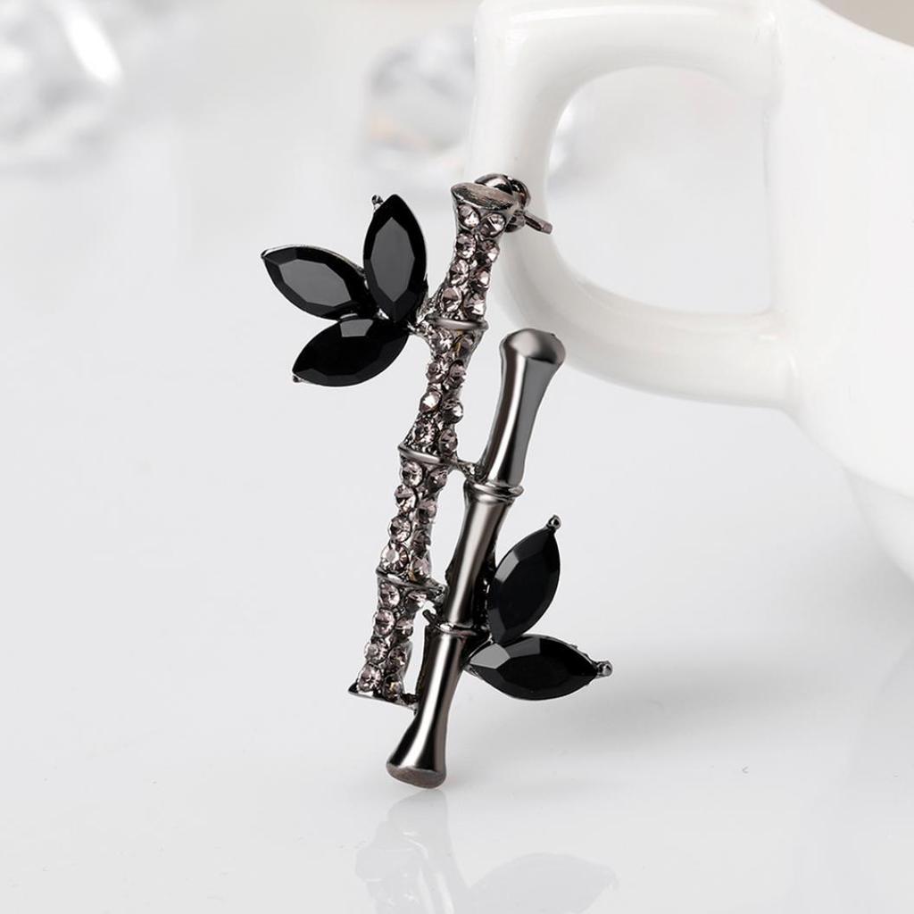 Fashion Bamboo Shape Rhinestone Brooch Pin Lady Dress Scarf Charms Accessory AVE