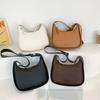 Spring texture bag women's 2025 new fashion simple casual large capacity shoulder bag solid color messenger bag