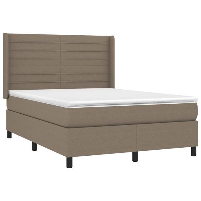 Maison Exclusive - Sommier à lattes de lit matelas et LED Taupe 140x190 cm Tissu