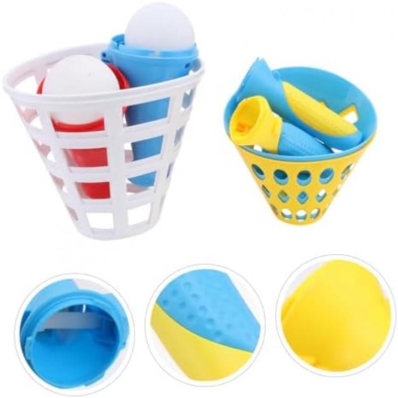 2 Sets Outdoor Indoor Toss and Catch Game Set, Durable Plastic Flying Disc Toys, Promotes Hand-Eye Coordination & Teamwork