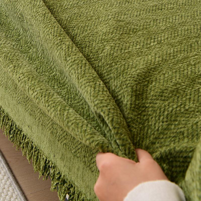 Four Seasons Universal Chenille Sofa Set One-Piece Simple Modern Minimalist Solid Color Full Cover Towel Cloth Bedroom Living Room
