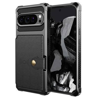 ZM03 For Google Pixel 9 Pro/9 Case with Card Holder PU Leather+TPU Phone Back Cover