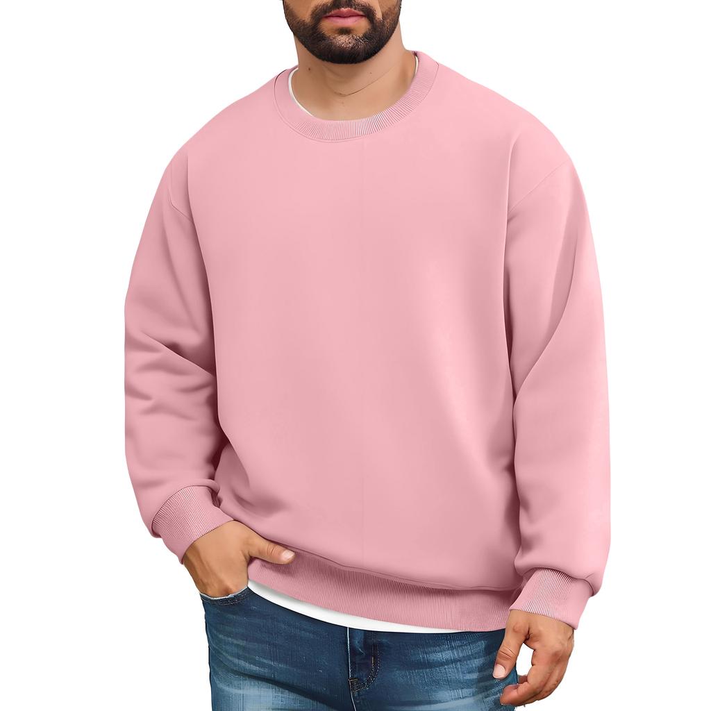 Men's Lined Sweatshirts Premium Heavy-weight Fleece Pullover Thick Thermal Sweatshirts