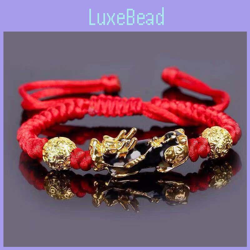 Legierung Perle Rotes Seil Verstellbares Pi Xiu Armband für Männer Frauen Geschenk