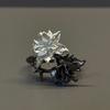 Fashion Black and White Mandala Flower Ring for Women Men Personality Metal Punk Unique Party Finger Rings Jewelry Accessories