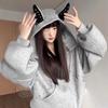 Spring and Autumn Sportswear Men's and Women's Sweaters American Retro Pearl Design Hooded Short Sweater