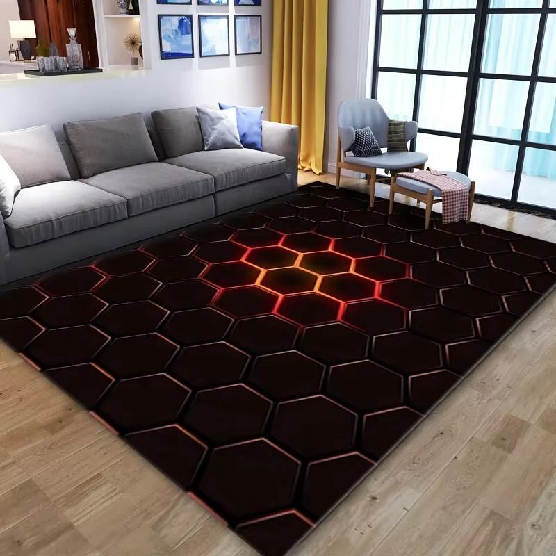 3D Vortex Illusion Teppich für Wohnzimmer Heimdekorationen Sofatisch Große Flächenteppiche Spielzimmer Rutschfeste Bodenmatte Alfombra