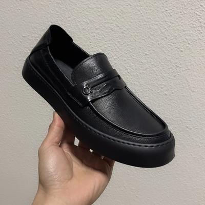 Black Casual Leather Shoes for Men New Designer Spring Autumn Loafers Male Fashion Luxury Men's Dress Shoes