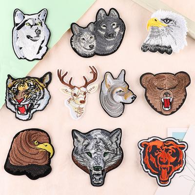 Accessoires vestimentaires loup chien aigle tigre animal patch autocollant accessoires vestimentaires broderie logo badge broderie tissu autocollant