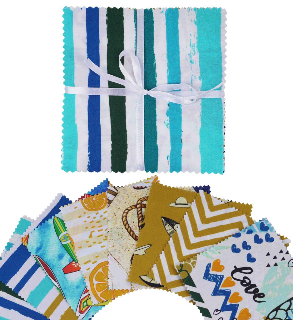 Soimoi Summer Print  Precut 5-inch Cotton  Fabric  Quilting  Squares  Charm Pack DIY Patchwork Sewing Craft-