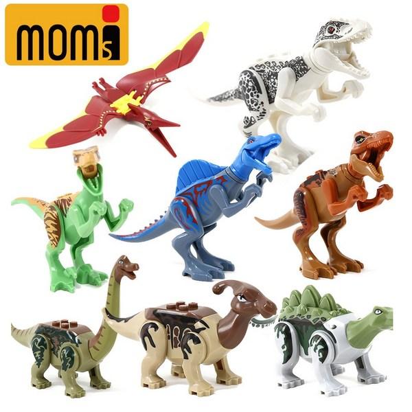 

8 видов движущихся блоков динозавров, разных цветов