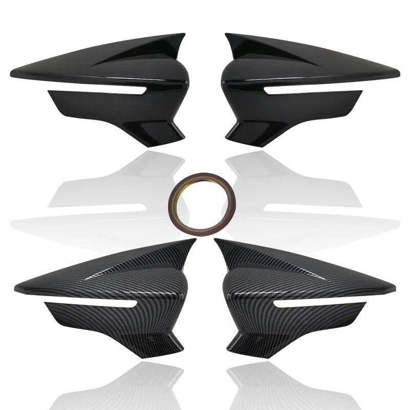 Capace oglinzi laterale negru lucios/fibră de carbon Capace pentru Seat Leon MK3 MK3.5 5F ST FR Cupra 2013- capac carcasa oglinzii retrovizoare