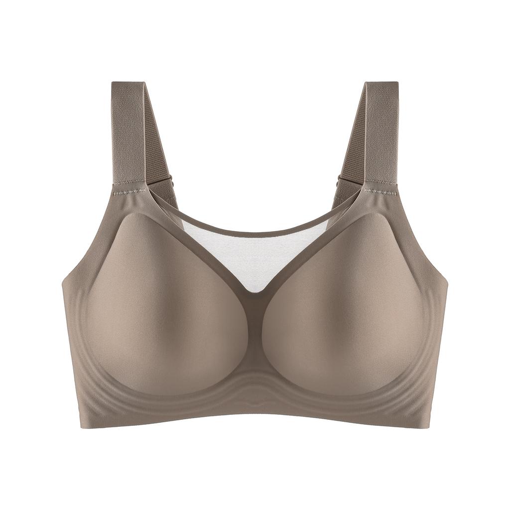Large size soft support underwear women's big breasts show small breasts anti-sagging tube top seamless bra