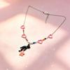 Cat Stealing Stars Pink Star Beaded Fashion Necklace Women Summer Dopamine Y2K Hot Girl Style Collarbone Chain Neck Chain