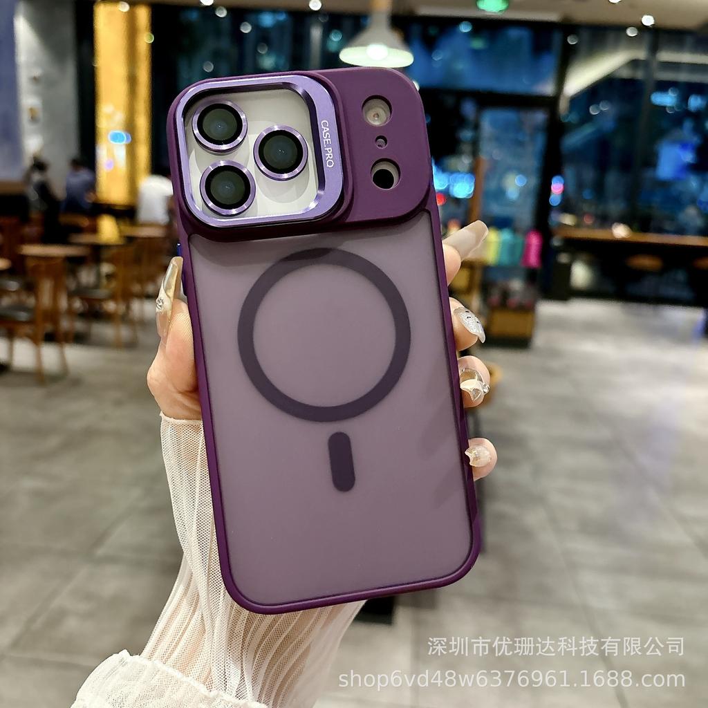 Applicable to iPhone11promax matte skin magnetic suction mobile phone case lens holder Apple 11 all-inclusive protective case