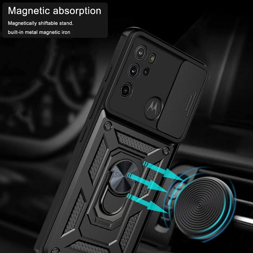 Slide Case Lens For Camera Motorola Moto G200 G100 G60 G60s G50 G30 G20 G52 Edge 20 Lite 30 Pro G9 Plus E7 Power Military Grade Shockproof Ring Armor
